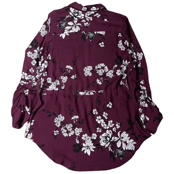 RICKI’s Blouse Tunic with Waist Cinch String Flower Print Size 6 - Picture 4 of 5